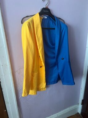 Colorblock Yellow & Blue Blazer Jacket - Brand